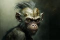 Intimidating hippie monkey on a dark background