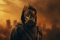 Intimidating Man gas mask. Generate Ai Royalty Free Stock Photo