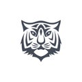 intimidating tiger front view theme logo template Royalty Free Stock Photo