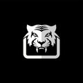 intimidating tiger front view theme logo template Royalty Free Stock Photo
