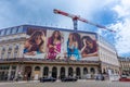 Intimissimi giant advertising billboard starring Jennifer Lopez in Paris, France