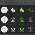 Intolerance for allergen dark theme icons set