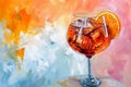 Intoxicating Aperol cocktail paint. Generate Ai