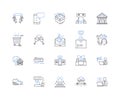 Intra-city courier services line icons collection. Delivery, Courier, Expedited, Pick-up, Same-day, Express, Dispatch