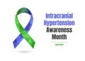 Intracranial Hypertension blue and green ribbon web Royalty Free Stock Photo