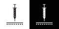 Intradermal injection icon Thin line flat illustration