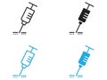 Intradermal injection icon black and white vector outline sign