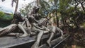 Intramuros, Manila, Philippines - A detailed sculpture depicting a sad scene at Plazuela de Sta. Isabel.