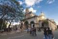 Intramuros, Manila, Philippines - Local tourists visit the Manila Cathedral during a Sunday afternoon. Rebound of