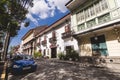 Intramuros, Manila, Philippines - A luxury car is parked along historic Luna Street.