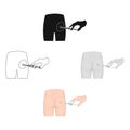 Intramuscular injection into the buttock with a syringe. Medicine single icon in cartoon,black style vector symbol stock