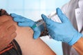 Intramuscular injection in upper arm Royalty Free Stock Photo