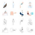 Intramuscular injection, prescription, Dentist, blood pressure measurement. Medicineset collection icons in cartoon