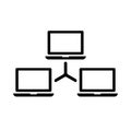 Intranet (distributed network, computer network) icon illustration