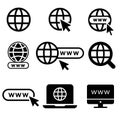 Intranet vector icon set. browser illustration sign collection. homepage symbol.