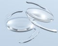Intraocular lens IOL on grey background. Medicallc 3D illustration Royalty Free Stock Photo