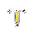 Intrauterine device doodle icon, vector illustration