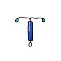 Intrauterine device doodle icon, vector illustration