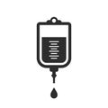 Intravenous blood bag vector icon