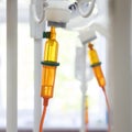 Intravenous drip of chemotherapy or saline infusion for for solution of dehidration or another ilness like oncology Royalty Free Stock Photo