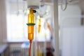 Intravenous drip of chemotherapy or saline infusion for for solution of dehidration or another ilness like oncology Royalty Free Stock Photo