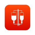 Intravenous infusion icon digital red