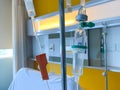 Intravenous infusion treatment is used to treat sick people in hospital