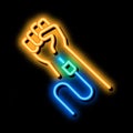 intravenous injection neon glow icon illustration