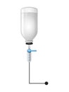 intravenous therapy iv infusion set and bottle. Liquid saline is slowly dripping drops of drugs, illustration Royalty Free Stock Photo