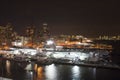 Intrepid museum at night Royalty Free Stock Photo