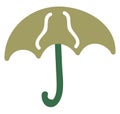 Intresting green umbrella, icon Royalty Free Stock Photo