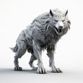 Intricate 3d Wolf Model With Bizarre Illustration Style Royalty Free Stock Photo