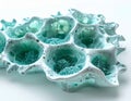 Intricate Abstract Cellular Structure With Teal And White Hues And Glitter Accents Royalty Free Stock Photo