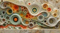 Intricate Abstract 3D Paper Art with Layered Circular Patterns