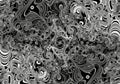 Intricate abstract monochromatic pattern with swirling textures and circular elements Royalty Free Stock Photo