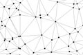 Complex abstract network of black dots connected by lines on a white background, forming a tech pattern Royalty Free Stock Photo