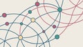 Intricate abstract network connection lines and dots, vector design Generative AI Royalty Free Stock Photo