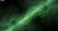 Abstract Green Network of Glowing Nodes and Lines on a Nebula Background connection technology Royalty Free Stock Photo