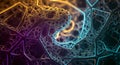 Abstract network structure with glowing lines and a geometric pattern Royalty Free Stock Photo