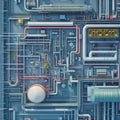 Industrial Pipeline System Layout with Complex Network of Pipes