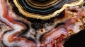 Intricate agate slice showcasing colorful banding and glossy texture