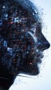 Intricate ai face representation symbolizing digital wealth management and robo advisor services