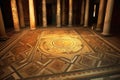 intricate ancient roman mosaic floor pattern Royalty Free Stock Photo