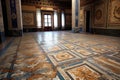 intricate ancient roman mosaic floor pattern Royalty Free Stock Photo