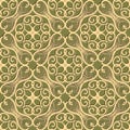 Intricate arabesque seamless pattern. Vector ornamental arabic style background. Greek key meanders. Repeat decorative lace