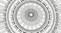 Intricate architectural design of a domed ceiling featuring a complex grid of Royalty Free Stock Photo