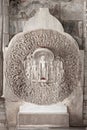 Intricate architecture of Jain God statue in historic Ranakpur Jain temple, India Royalty Free Stock Photo