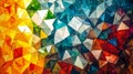 Colorful geometric pattern created with triangular shapes showcasing a vibrant blend of hues Generative AI Royalty Free Stock Photo