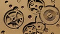 Intricate arrangement of watch gears and cogs, showcasing a mechanical Royalty Free Stock Photo