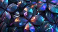 An intricate array of geometric flowers exudes vibrant holographic colors, creating a mesmerizing pattern that combines